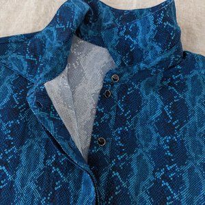 Stonewashed Silk Animal Print Shirt Dress